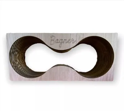 Rascador de Cartón Mega con Frente de Madera 52 x 16.5 x 23 Cm