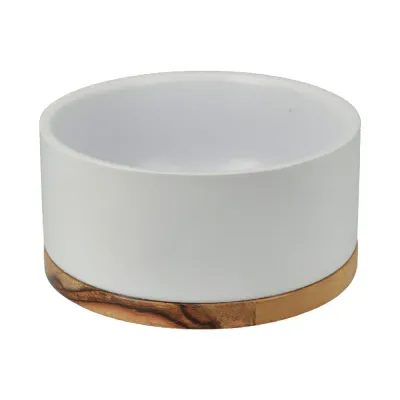 Comedero Recto con Base Madera 16 Cm
