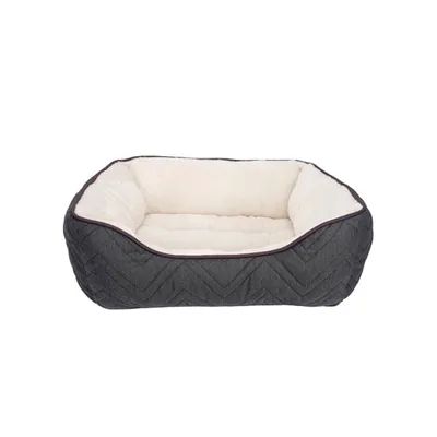 Cama Dogit Rectangular con Corderito Gris Mediana
