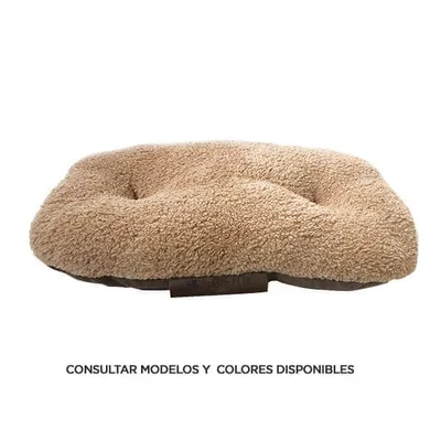 Colchón Corderito Oval 64X42X16 cm Camel