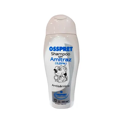 Shampoo Antisárnico/Garrapaticida Amitraz Osspret 250 Ml