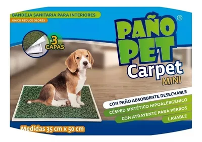 Bandeja Sanitaria Pañopet Carpet Mini Con Pasto Sintetico 35X50 Cm