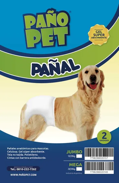 Pañal Descartable Pañopet Para Perro Junior (De 6 a) 2 Unidades