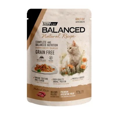 Vitalcan Balanced Natural Recipe Filetes Carne Gato Adulto
