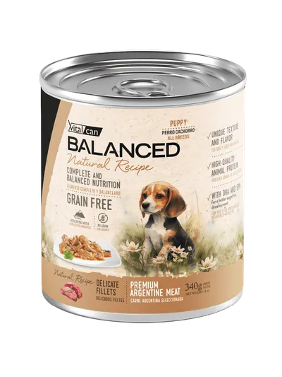 Vitalcan Balanced Natural Recipe Filetes Carne Perro Cachorro