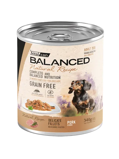 Vitalcan Balanced Natural Recipe Filetes Cerdo Perro Adulto