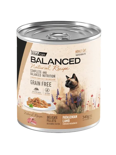 Vitalcan Balanced Natural Recipe Filetes Cordero Gato Adulto
