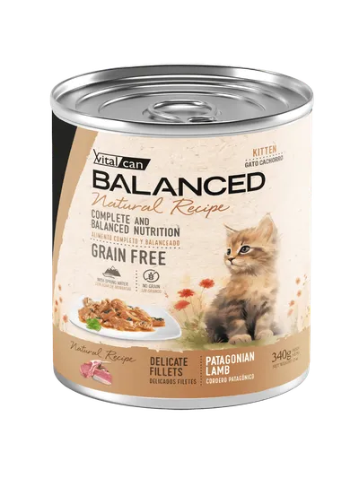Vitalcan Balanced Natural Recipe Filetes Cordero Gato Cachorro