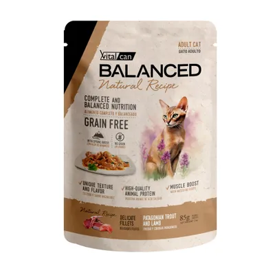 Vitalcan Balanced Natural Recipe Filetes Trucha Y Cordero Gato Adulto