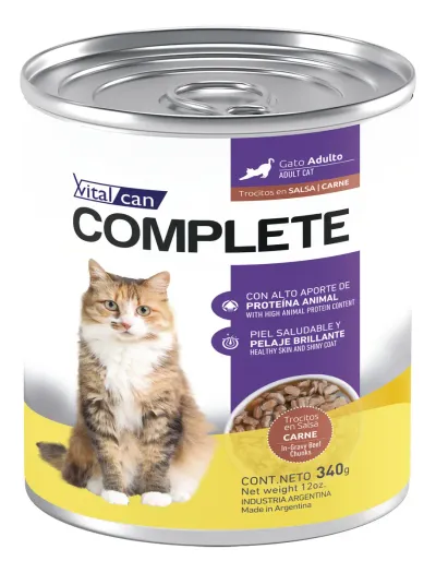 Vitalcan Complete Trocitos En Salsa Carne Gato Adulto