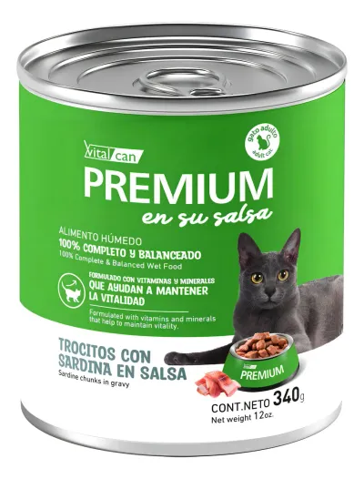 Vitalcan Premium En Su Salsa Sardina Gato Adulto