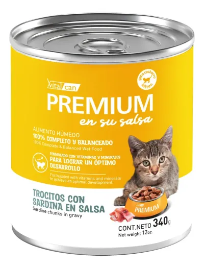Vitalcan Premium En Su Salsa Sardina Gato Cachorro